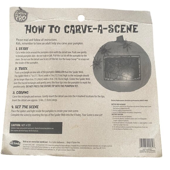 Carve-A-Scene Pumpkin Kit With Spider Cave & Tools For Halloween Decor - Picture 2 of 2